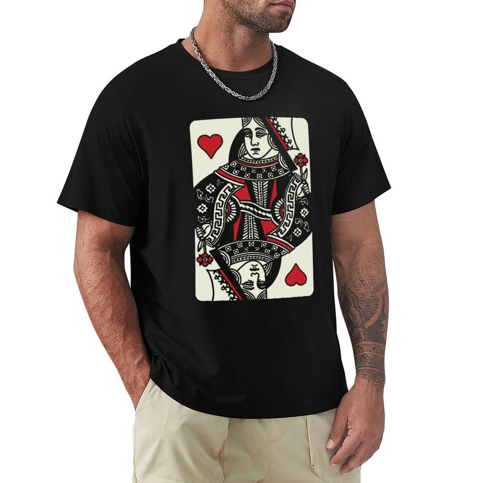 Queen of Hearts 티셔츠 스트리트 패션 캐주 - Queen Street Fashion 리뷰 및 가격