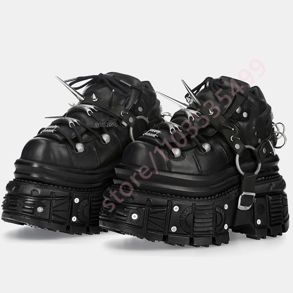 2026 뉴 블랙 고딕 펑크 플랫폼 스니커즈 여성용 스 - Street Fashion Y2K 리뷰 및 가격